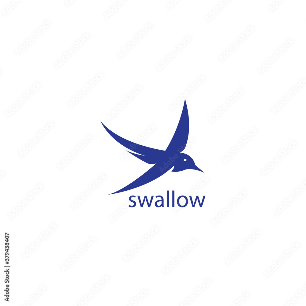 Fototapeta premium swallow bird logo flying color design vector illustration