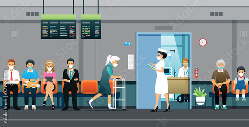 Nurses call for patients waiting to see a doctor during the epidemic.