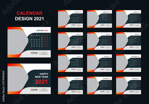 Desk Calendar 2021 Or Corporate Desk Calendar 2021
