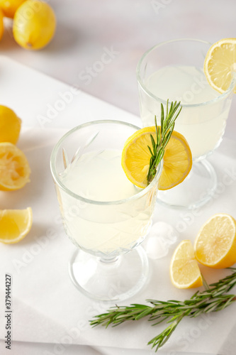 fresh lemonade with mint and lemon