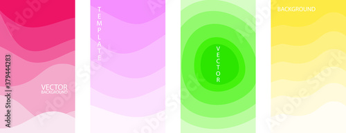 Vector background set of abstract waves and shapes, templates for social media posting 