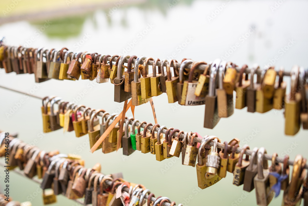 padlocks on a fence padlocks on a fence