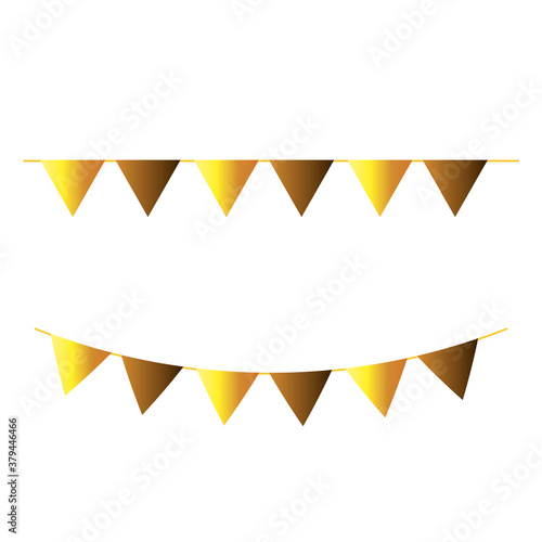 gold banner pennant design, Party celebration and decorative theme Vector illustration