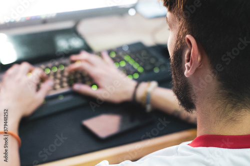 Plakat writting in a keyboard