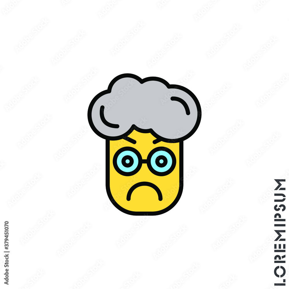 Angry yellow icon vector. Furious Face Emoticon boy, man Icon Vector Illustration. Style. Angry yellow icon vector. Furious Face Emoticon boy, man Icon Vector Illustration. Style.