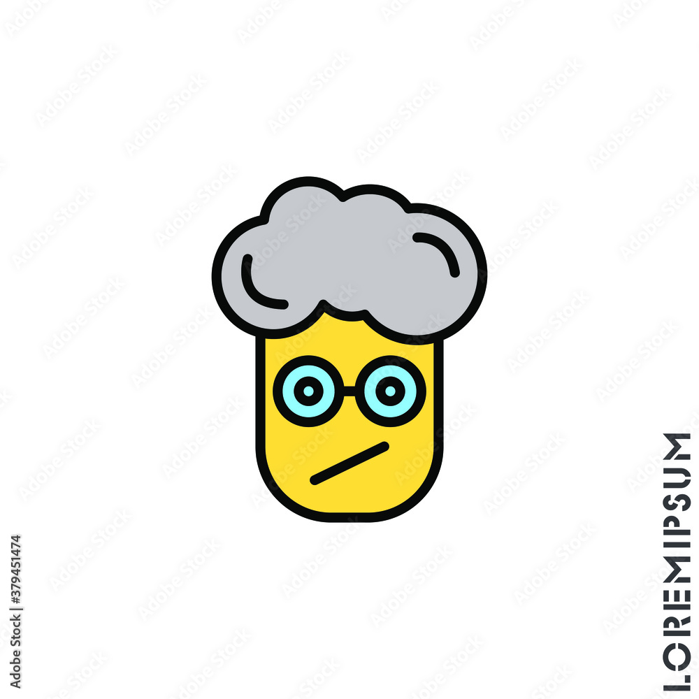 Sad and Confused yellow Emoticon boy, man Icon Vector Illustration. Style. Sad and Confused yellow Emoticon boy, man Icon Vector Illustration. Style.