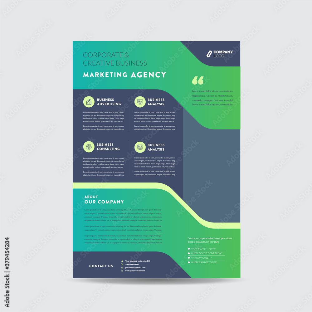 Obraz premium Corporate Business Flyer Design | Handout and leaflet design | Marketing sheet design