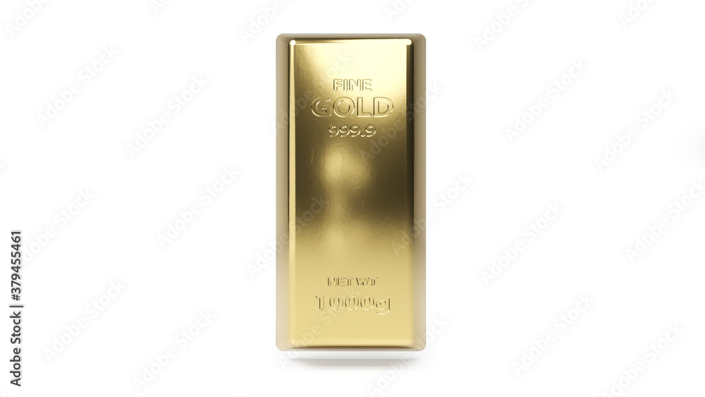 Gold bar isolated on white background. Financial concept. 3d rendering. Gold bar isolated on white background. Financial concept. 3d rendering.