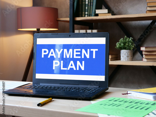 Fotografie Payment plan is shown on the conceptual business photo