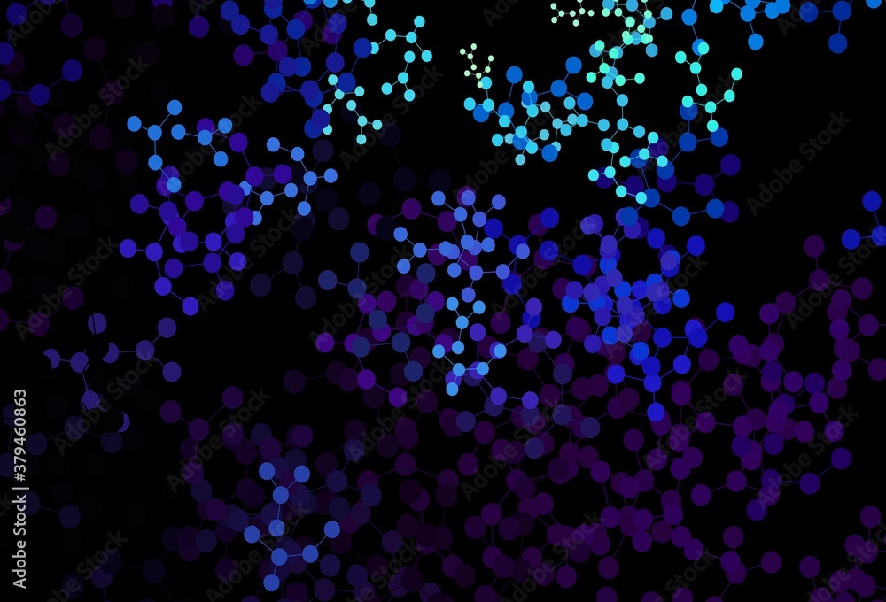 Dark BLUE vector pattern with artificial intelligence network.