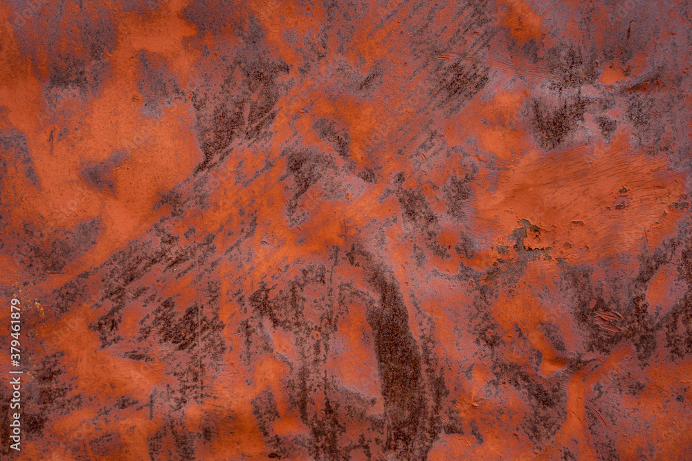 orange oxide texture on very deteriorated surface