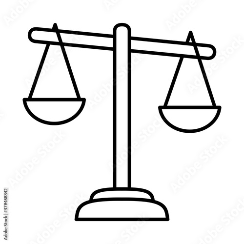law scale line style icondesign, justice legal judgment and judical theme Vector illustration