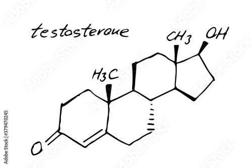 Testosterone Chemistry Molecule Formula Hand Drawn Imitation