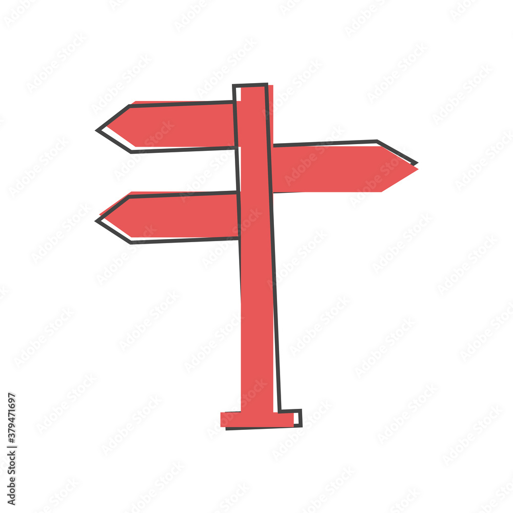 Vector pointer direction icon cartoon style on white isolated background. Layers grouped for easy editing illustration. For your design. Vector pointer direction icon cartoon style on white isolated background. Layers grouped for easy editing illustration. For your design.