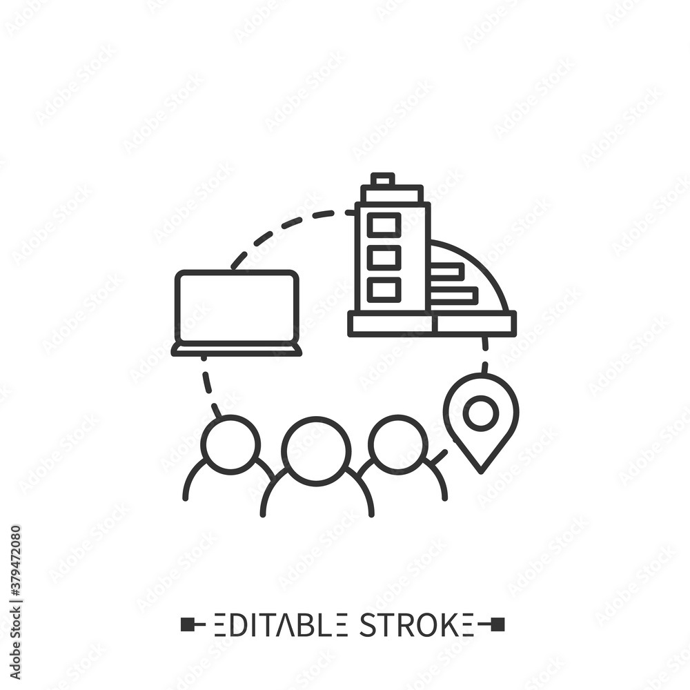 Logistics management line icon. Digital technologies in modern management.Smart business. Digital smart technologies concept. Isolated vector illustration. Editable stroke Logistics management line icon. Digital technologies in modern management.Smart business. Digital smart technologies concept. Isolated vector illustration. Editable stroke