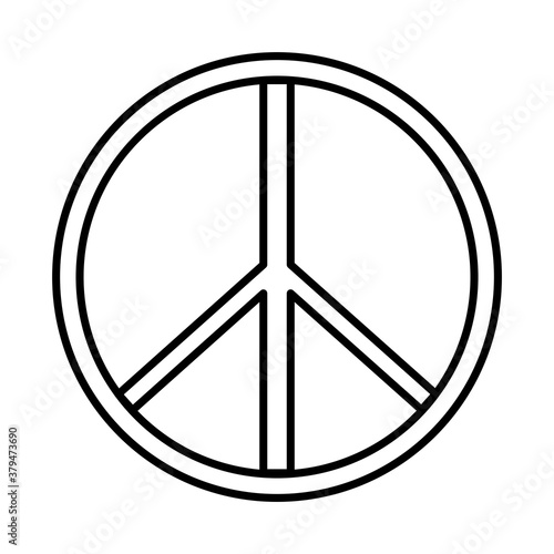 peace and love line style icon design of Hippie art and creative theme Vector illustration