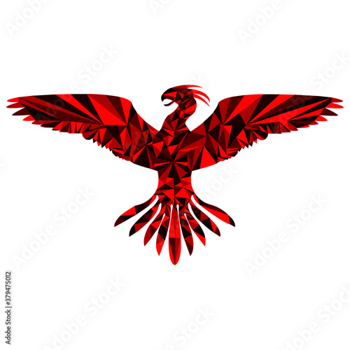 Mythical creature phoenix low poly logo design 