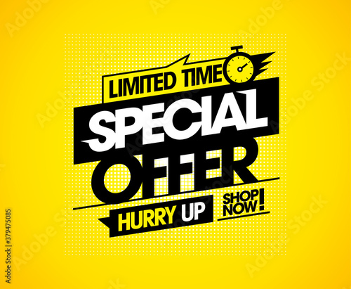 Limited time special offer vector sale banner photo