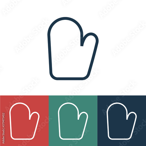 Linear vector icon with kitchen glove