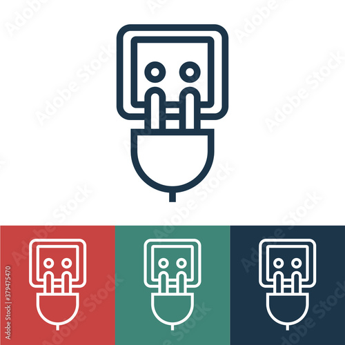 Linear vector icon with outlet