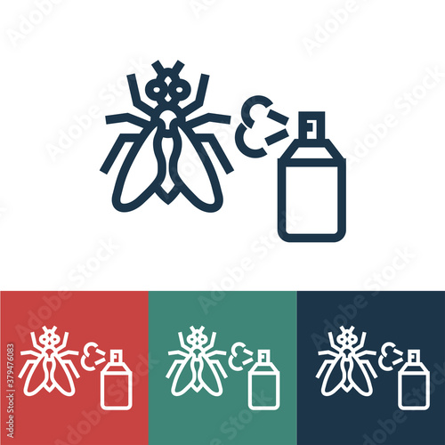 Line icon spray against insects