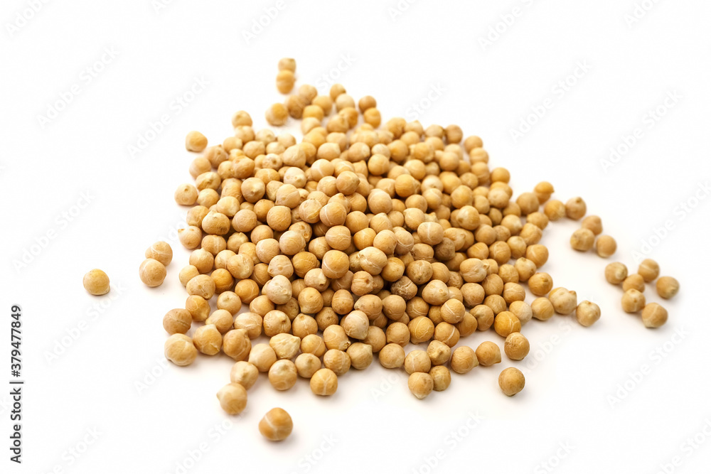 Chickpeas. A handful of chickpea isolated on a white background. Chickpeas. A handful of chickpea isolated on a white background.