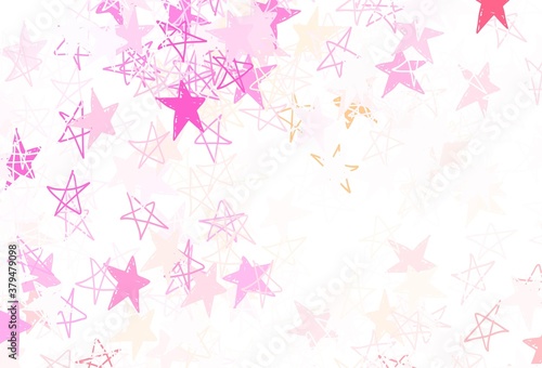 Light Red, Yellow vector texture with beautiful stars.