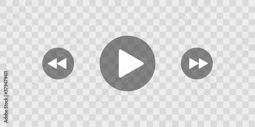 Play video button,social media consept . Vector icon  on transparent background. Video, audio player sign .