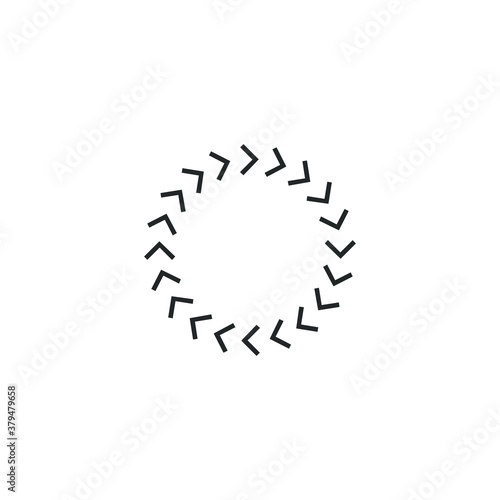turning arrows  chevron arrows in circle. Stock vector illustration isolated on white background.