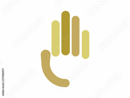 Hand stylized line logo, Hand colorful linear style logo, high five logo design