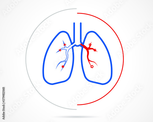 Lungs Icon isolated on white background. Human lung anatomy. vector illustration