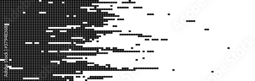 Pixel squares background. Glitch effect. Monochrome geometric texture. Vector Illustration