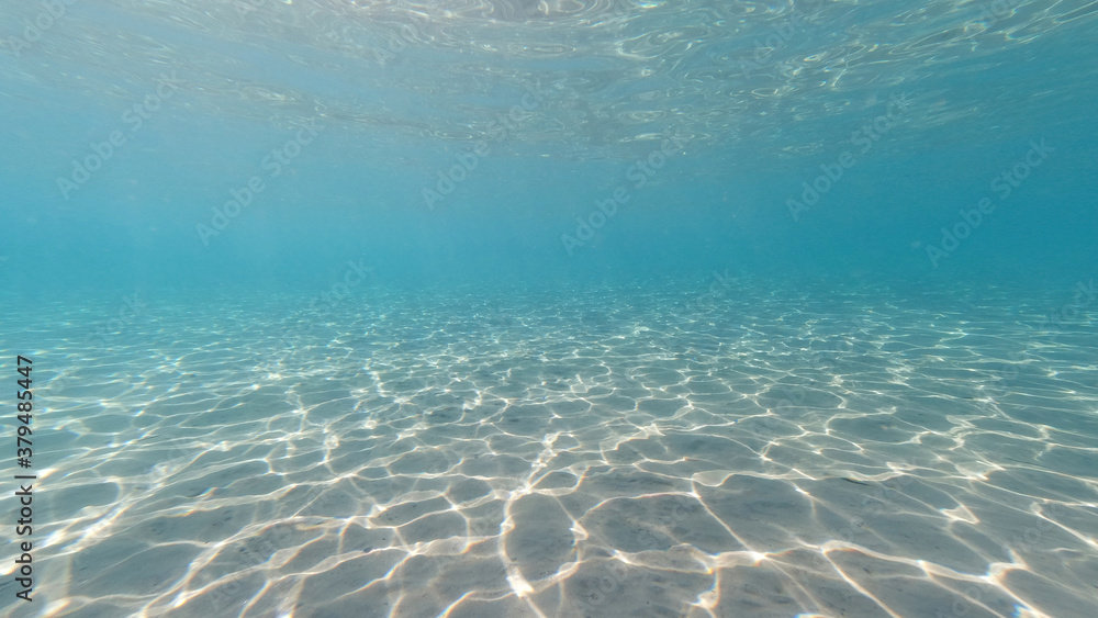 Naklejka premium Underwater photo of famous paradise beach of Koukounaries, Skiathos island, Sporades, Greece