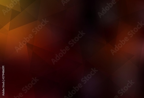 Dark Red vector shining triangular backdrop.