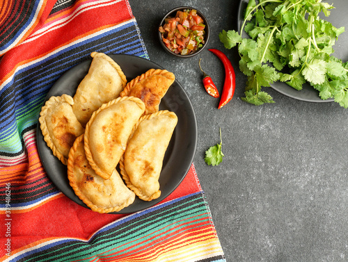 empanadas Tucumanas colombianas de atún con queso fritas photo