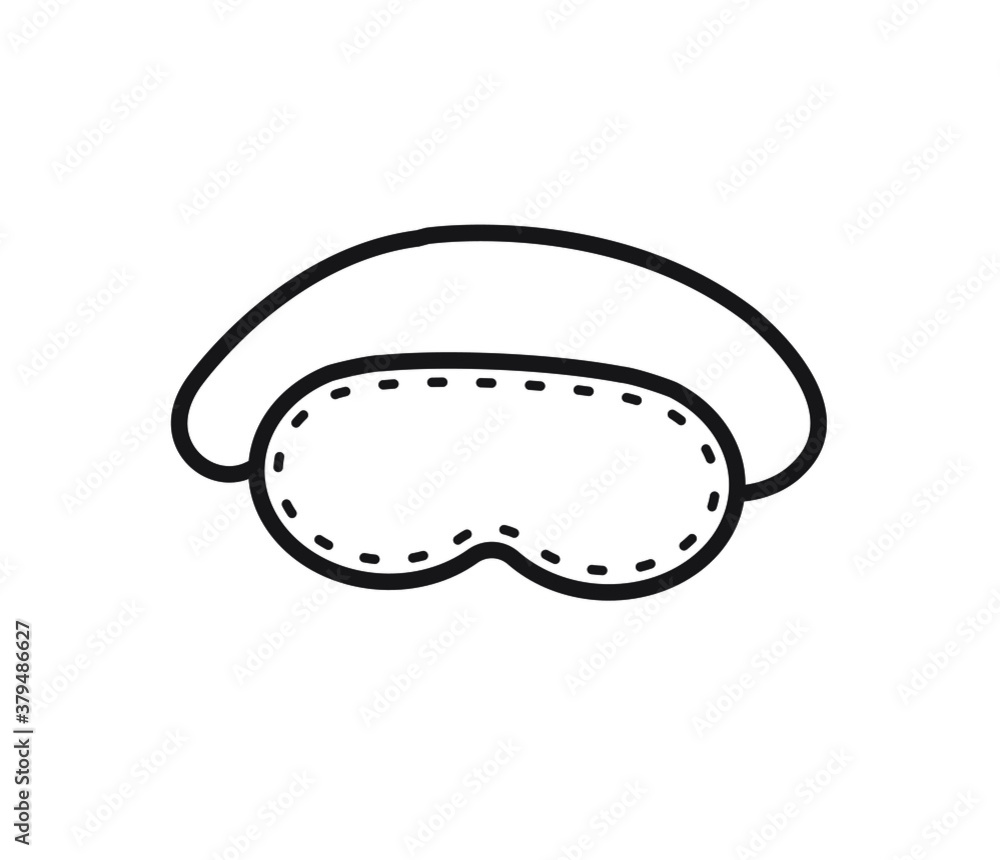 Vector hand drawn doodle sketch sleeping mask isolated on white background