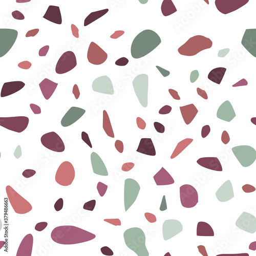 Terrazzo seamless pattern. Pastel colors. Marble. Abstract background.
