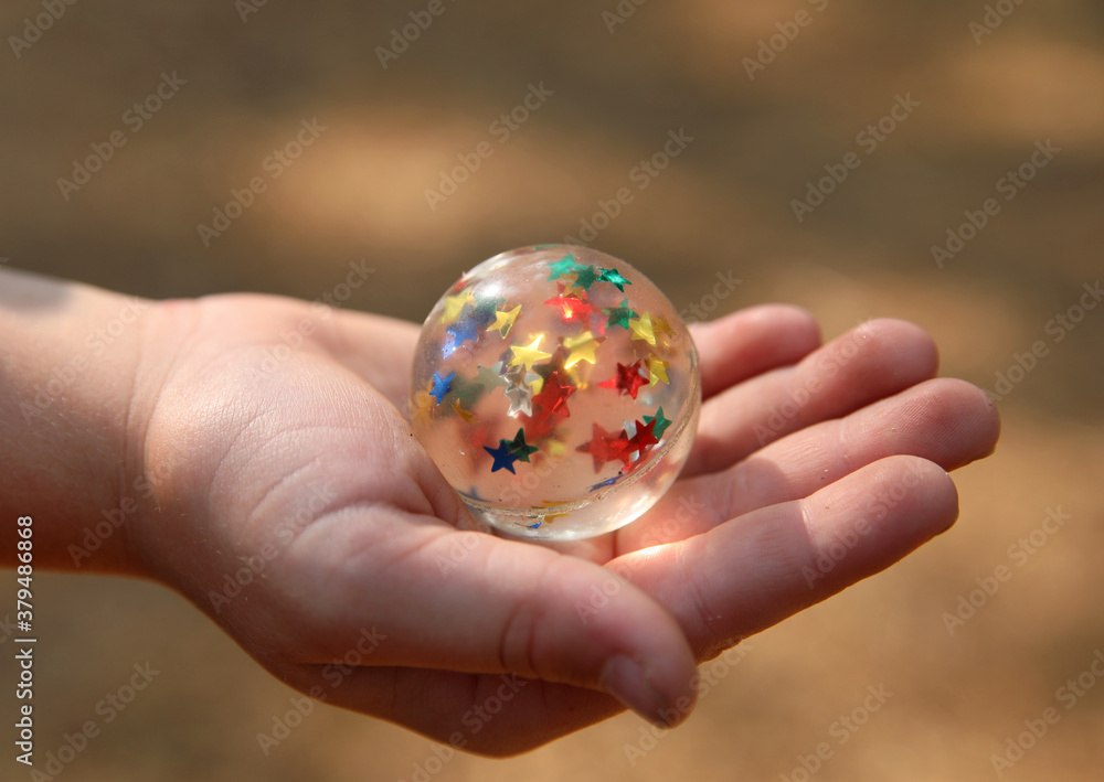 A ball in the hand. A ball in the hand.