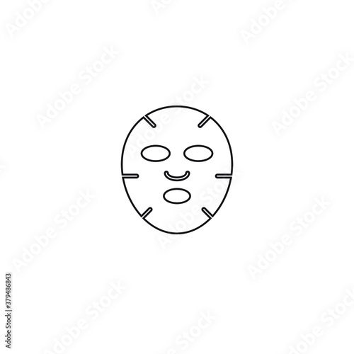 Vector flat outline face beauty mask isolated on white background