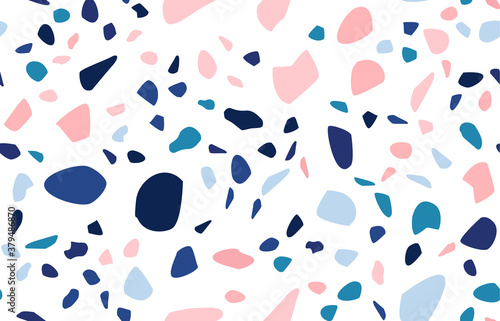 Terrazzo seamless pattern. Pastel colors. Marble. Abstract background.