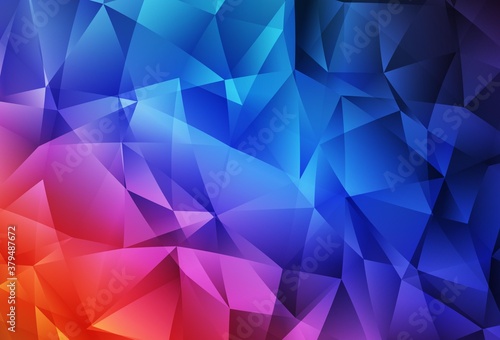 Light Blue, Red vector gradient triangles pattern.