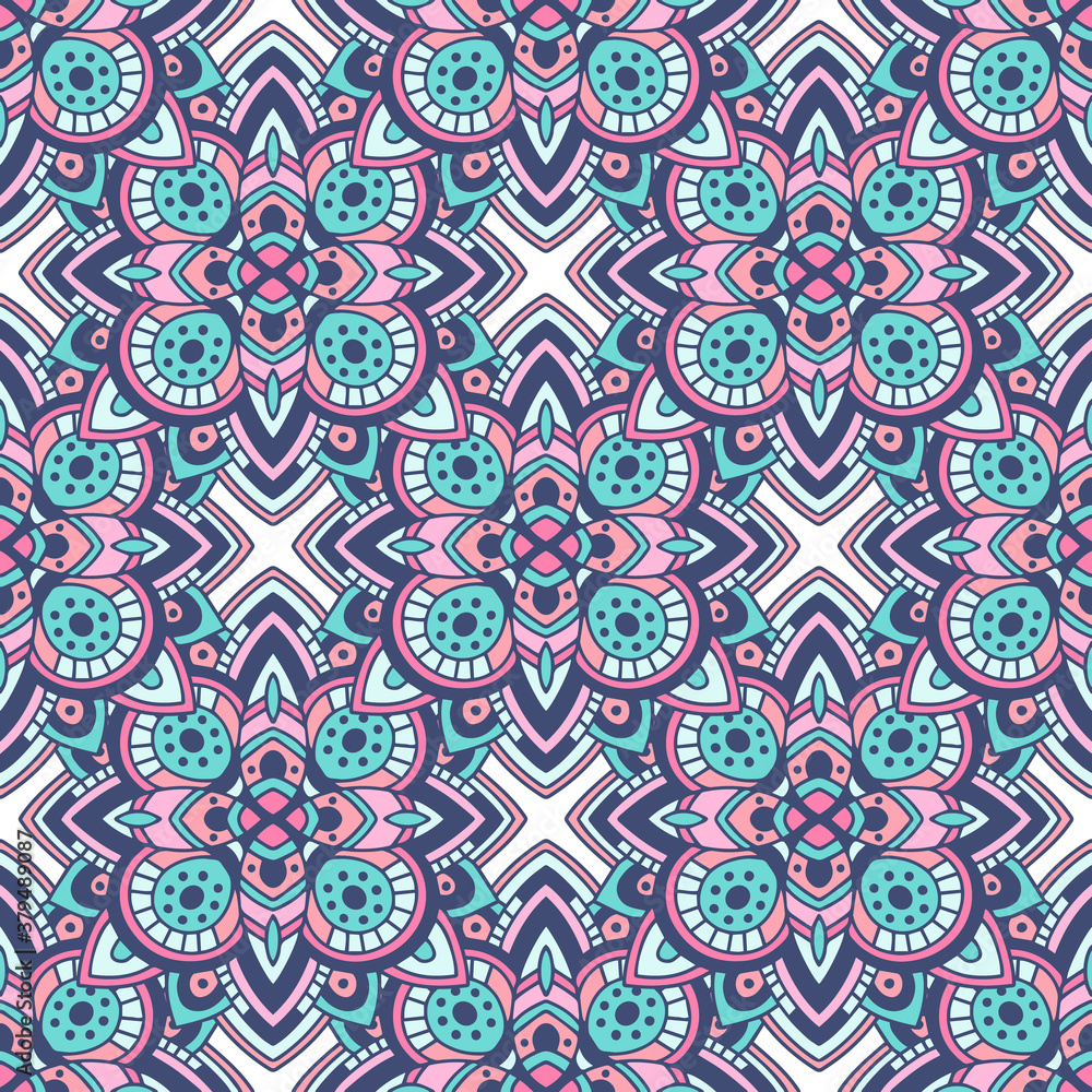 Tribal seamless colorful geometric pattern. Ethnic vector texture.Traditional ornament