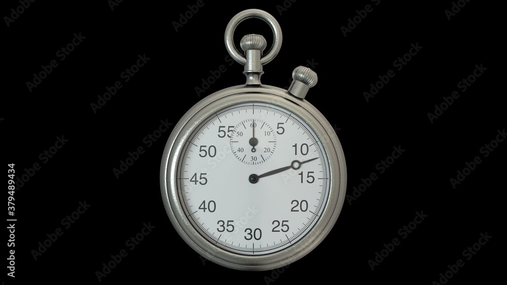 Realistic stopwatch on a black background. 3d rendering Realistic stopwatch on a black background. 3d rendering