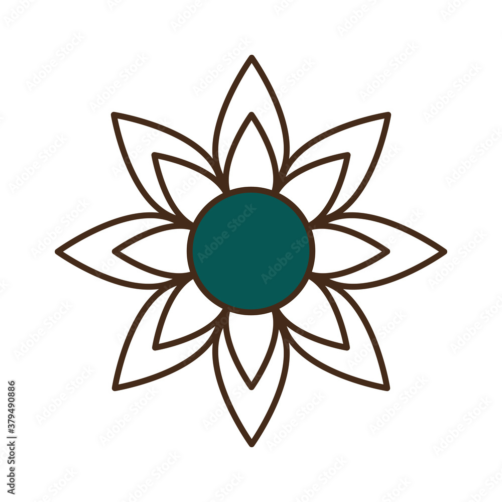 flower line and fill style icon vector design