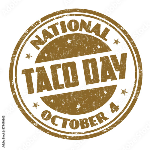 National taco day grunge rubber stamp
