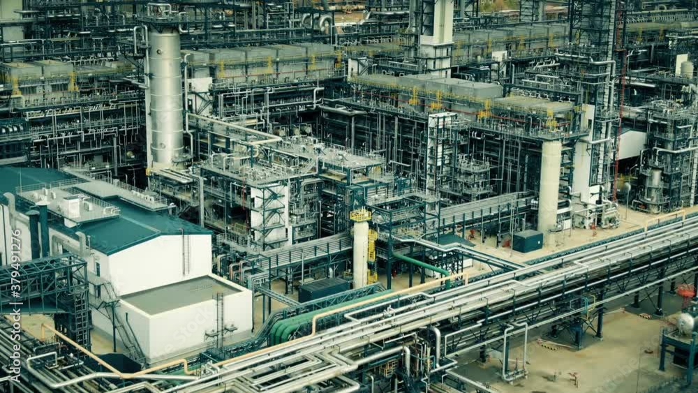 Aerial shot of a modern oil refinery Aerial shot of a modern oil refinery