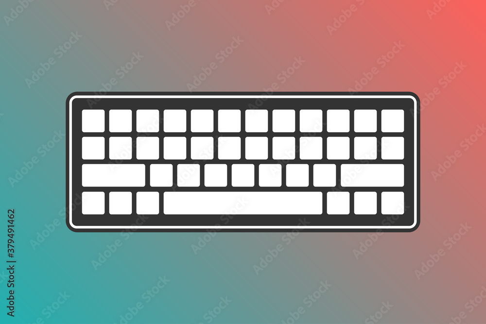 Notebook Keyboard Icon Laptop keyboard concept icon.Vector illustration isolated on gradient ...