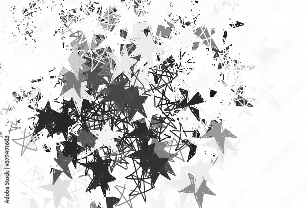 Naklejka premium Light Gray vector pattern with christmas stars.