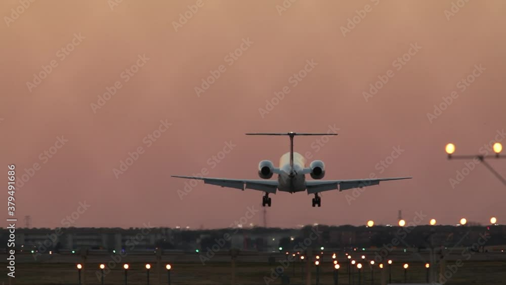 Airplane taking off from runway Airplane taking off from runway