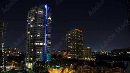 Wallpaper Mural Illuminated skyscrapers in cityscape at night Torontodigital.ca